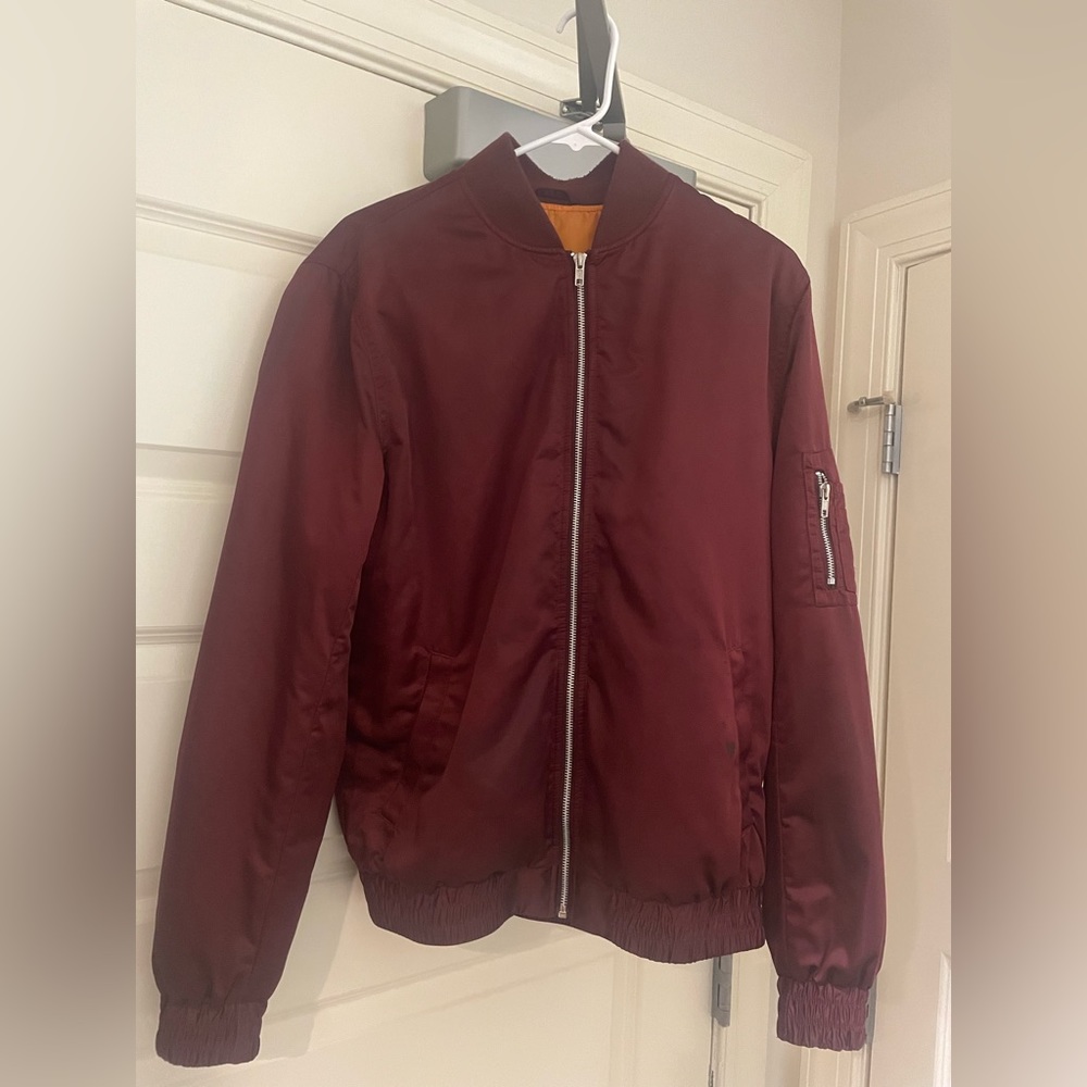 Red bomber jacket